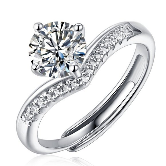 Jewelry - Certified 3ct. t.w. Moissanite Diamond Crown Engagement Ring NEW